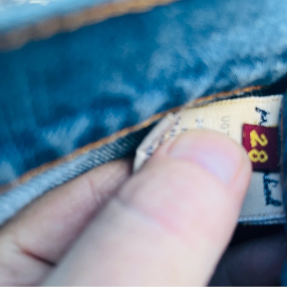 7 For All Mankind Low Rise‎ Jeans Women Size 28 Blue Cotton Distressed - Picture 9 of 12